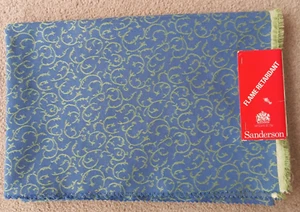 Sanderson Curtain Fabric Rococo 145 x 98cm Cotton Blend Blue Green Pattern - Picture 1 of 7