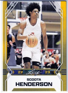 2022-23 Leaf Basketball GOLD PARALLEL RC - Scoota Henderson - #B-1  SP