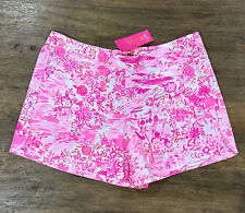 NWT Lilly Pulitzer Ocean View Short Peony Pink Seaside Scene Size Large FreeShip