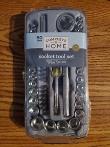 Complete Home 50 piece Socket Tool Set Contains 1/4" & 3/8" Drives Sae & Metric - Bild 1 von 2