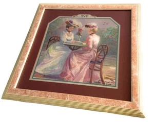 Bettie Hebert-Felder Framed Inspirational TeaForTwo Garden SceneThru God'sGrace - Picture 1 of 6