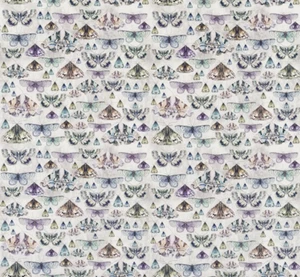 DESIGNERS GUILD FABRIC ISSORIA ZINC VELVET BUTTERFLY DESIGN   FDG2566/02 - Picture 1 of 1