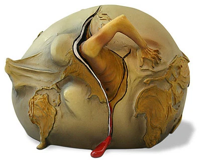 Salvador Dali Geopolitical Child Watch Birth Sculpture Statue Art New in Box - Image 1 of 3