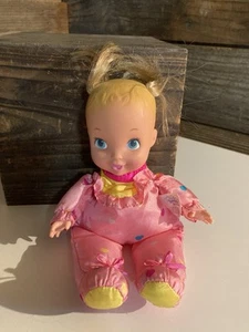 Vtg. Tumbles Surprise Baby Doll Somersault Pink Colorful Romper 90's Toy Biz 9” - Picture 1 of 5