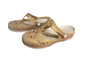 Crocs Women's Isabella Clogs/Sandals Dark Gold Sandals Comfort Relaxed Sz 9 - Picture 1 of 9