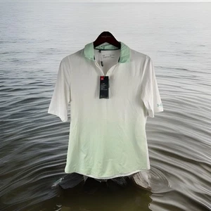 Under Armour Golf Polo Womens Shirt S Fitted ISO-Chill HeatGear White Green - Picture 1 of 7