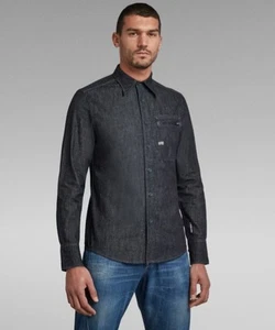 G-Star, Herren Hemd Shirt, Slim, Zip pkt slim shirt l\s, Dunkelblau rinsed, S - Bild 1 von 3