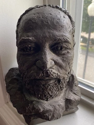 Rare Vintage 1966 Signed Matthew Henson Bust Signed Inge Hardison - Image 1 of 4