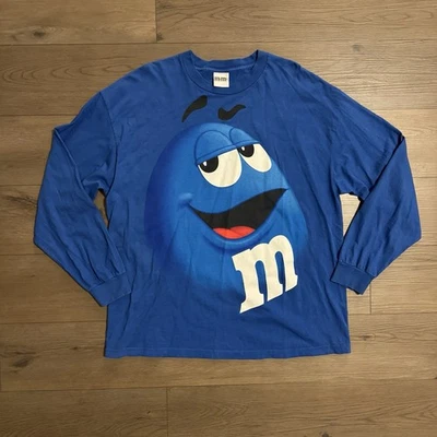 Camisa M&M Chocolate Candy Para Hombre 2XL Azul Manga Larga M&Ms Gráfico Grande 2011 Camiseta Foto 1 de 4