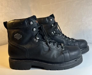 Harley Davidson Herren Schwarz Leder Motorradstiefel D93199 Größe 13 Medium - Bild 1 von 10