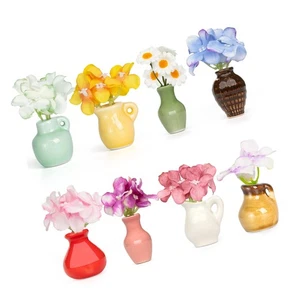 8 Stück Mini Keramik Vase Kühlschrankmagnete, Niedliche Kleine Blumenvase Kühlschrankmagnete mit... - Bild 1 von 7