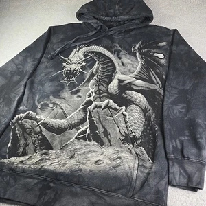 The Mountain Black Dragon Classic Hoodie Unisex Size Medium Black Heavyweight - Picture 1 of 16