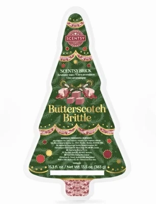 Ladrillo de cera quebradizo Scentsy Butterscotch forma de árbol de Navidad 15,3 fl oz (15 cubos) Foto 1 de 4