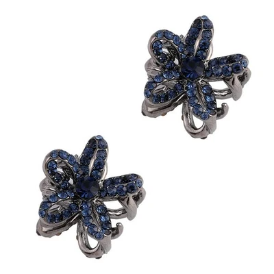 2Pcs Mini Hair Claw Clip, Rhinestone Non Slip Jaw Clips, Flower Shape Hair Ac - Image 1 of 4