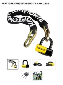 Kryptonite New York Fahgettaboudit Chain 1410 with Disc Lock 100cm x 14mm - Picture 1 of 4