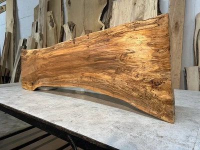 Mesa de sofá de arce dividido Live Edge/arce figurado/mesa de sofá madera/madera dividida Foto 1 de 4