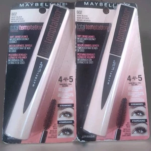 2x MAYBELLINE Total Temptation Mascara 602 Very Black 0.27 oz. each New Sealed - Picture 1 of 1