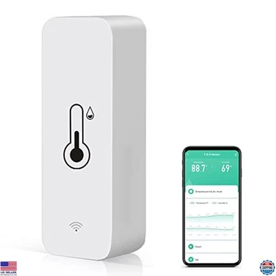 Smart WiFi Temperature & Humidity Sensor 2-Pack: Indoor Thermometer, App Alerts - Image 1 of 4