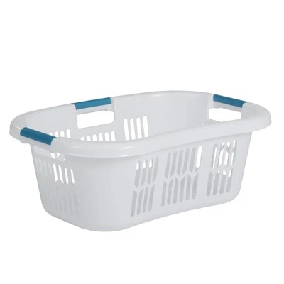 Rubbermaid 2.1 Bushel Large Hip-Hugger Portable Plastic Laundry Basket, White - Image 1 of 4