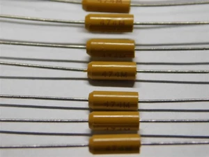 10 Kemet T322B474M050AS .47uF 50V 20% Axial Molded Solid Tantalum Capacitors - Picture 1 of 1