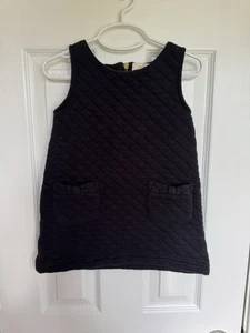 Kate Spade Girls Size 4 Y Black Quilted Jumper Dress Pockets - Picture 1 of 8