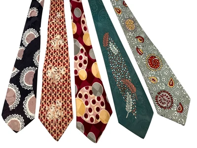 Lote de 5 corbatas vintage para hombre de la década de 1940 | Corbatas novedosas Swing Era Silk Rayon MCM Foto 1 de 4