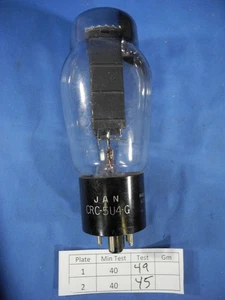 RCA JAN CRC 5U4G LARGE BOTTLE RECTIFIER - STRONG MILITARY TUBE (TESTED W/ TV-7D) - Picture 1 of 7