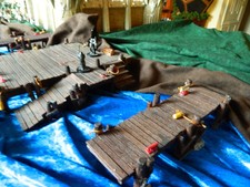 Wharf #2 & Docks 4 pc set Real wood RPG D&D terrain Mage Knight Warhammer castle
