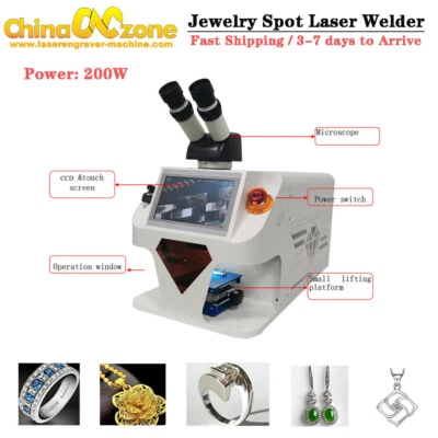CNCZONE Mini Jewelry Spot Welding Machine Micro Laser Soldering Machine YAG Laser 200W