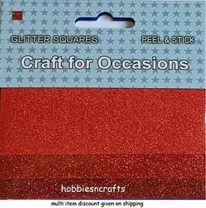 Abziehen & Aufkleben Rotweine Basteln für Gelegenheiten Glitzer Squares Packung - Picture 1 of 2