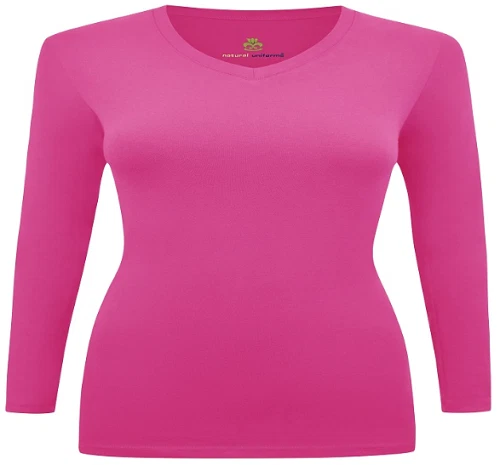 Natural Uniforms Women's Under Scrub Tee V-Neck Long Sleeve T-Shirt Top 7170  - Image 1 of 4