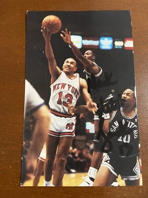 Mark Jackson Autographed NYC Knicks Postcard Vintage - Image 1 of 2