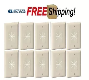 Split Wall Plate With Flexible Opening Almond-Beige Qty 10 NEW - Picture 1 of 18
