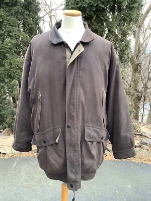 RFT by Rainforest Down Filled Zip-Up Brown Leather Collar Parka Jacket Men's XXL - Image 1 of 4