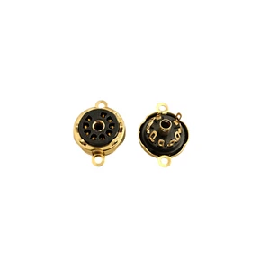 B9A CHASSIS MOUNT HI-END BLACK AND GOLD VALVE TUBE SOCKET X1PC (LC36) - Picture 1 of 1