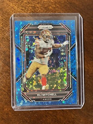 2022 Panini Prizm No Huddle Eli Mitchell Blue 20/79 49ers - Image 1 of 2