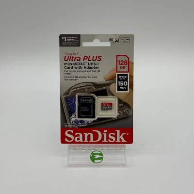 New San Disk Ultra Plus 128GB SD Card With Adapter - Image 1 of 4