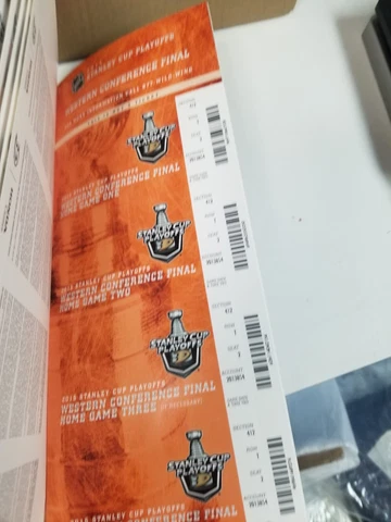 ANAHEIM DUCKS PLAYOFF SEASON TICKET STUBS 2014-15 JETS FLAMES BLACKHAWKS Cover