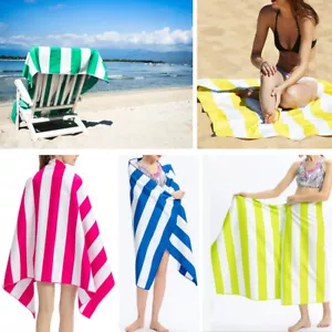 Striped Extra Large Microfibre Lightweight Beach Towel Quick Dry Travel Towel UK - Picture 1 of 15