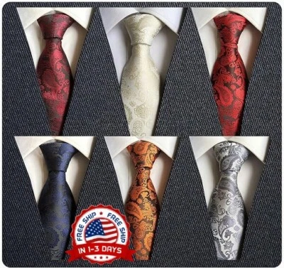 Set De Corbatas Para Hombres Varones De Seda Elegantes Modernas 6 Pcs US Nuevo - Image 1 of 4