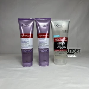 Bundle ~ L'Oreal Revitalift Derm Intensives Cleansing Gel & Replumping Gel Wash - Picture 1 of 9