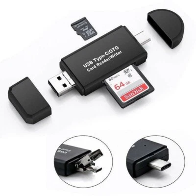 3 in 1 Typ C Micro USB auf USB Adapter OTG SD TF Kartenleser für Android Samsung - Bild 1 von 4