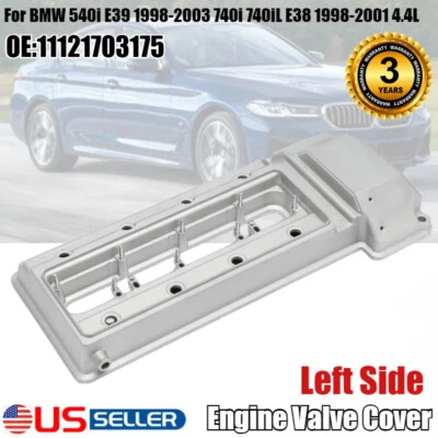 Left Engine Valve Cover for BMW 540i E39 1998-2003 740i 740iL E38 1998-2001 4.4L - Image 1 of 4