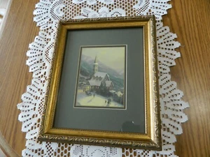 2003 Framed Thomas Kinkade "Moonlight Village" 10x12 Print W/Certificate EUC - Picture 1 of 8