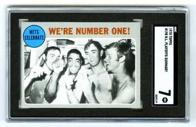 Tarjeta #198 Nolan Ryan y 1969 New York Mets ~ 1970 Topps "Somos el número uno" SGC-7 casi nueva Foto 1 de 2