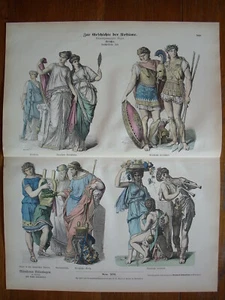 Costume, ancient Greece..Antique print.....C1880 - Picture 1 of 1