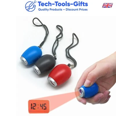 Mini LED Digital Projection Clock Projector Emergency Light  Keyring UK Post - Image 1 of 4