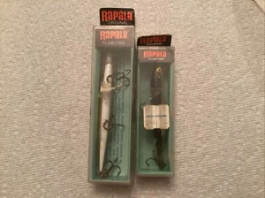 Lot de 2 anciens leurres de pêche Rapala en boite sans inserts boîtes sont portées voir descriptif - Photo 1 sur 16