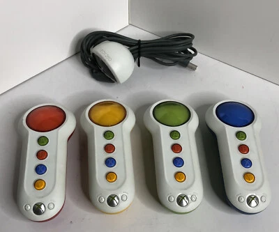 X Box 360 4x Big Button Pad Scene It controladores de zumbador inalámbricos + RECEPTOR IR Foto 1 de 4