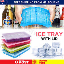 1~4pcs Silicone 24 Grids Ice Cube Tray With Lid Mold Maker Tool Square Mould AUS